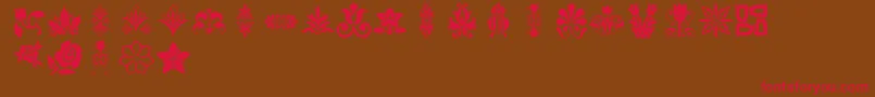 Lpflowers2 Font – Red Fonts on Brown Background