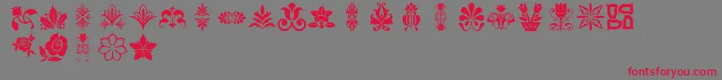Lpflowers2 Font – Red Fonts on Gray Background