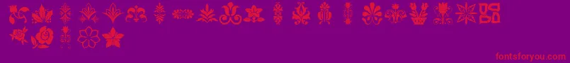 Lpflowers2 Font – Red Fonts on Purple Background