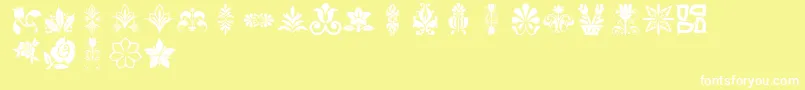 Lpflowers2 Font – White Fonts on Yellow Background