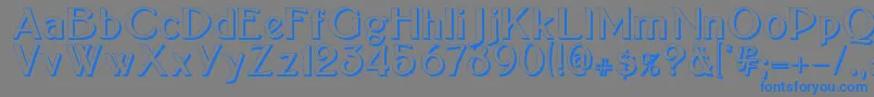 BoltonSansEmbossed Font – Blue Fonts on Gray Background