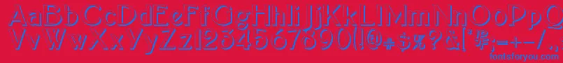 BoltonSansEmbossed Font – Blue Fonts on Red Background