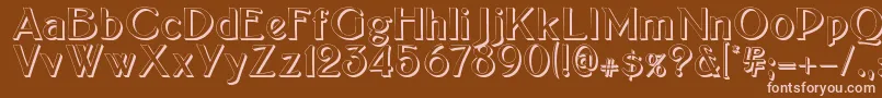 BoltonSansEmbossed Font – Pink Fonts on Brown Background