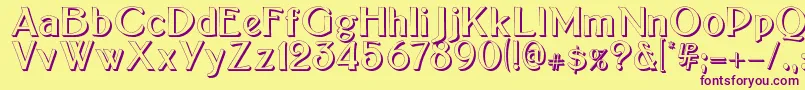 BoltonSansEmbossed Font – Purple Fonts on Yellow Background