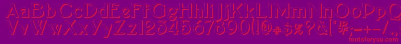 BoltonSansEmbossed Font – Red Fonts on Purple Background