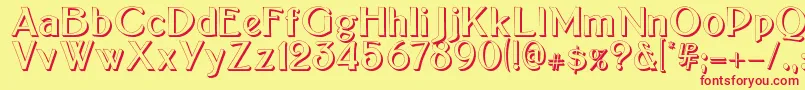 BoltonSansEmbossed Font – Red Fonts on Yellow Background