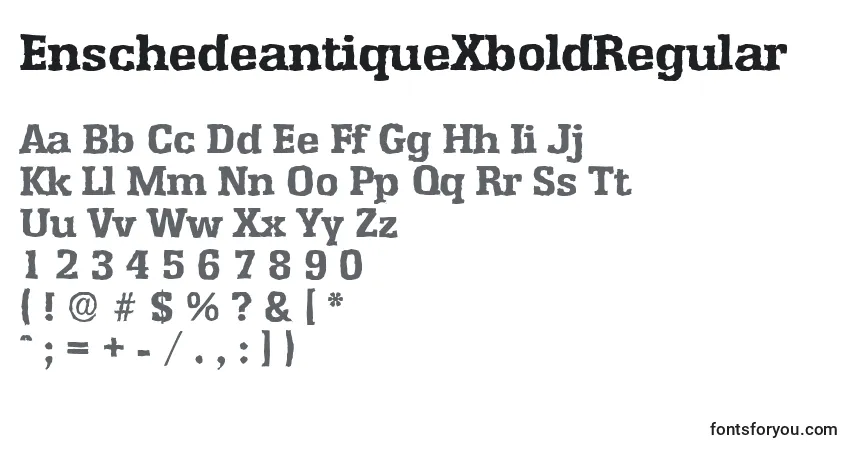 A fonte EnschedeantiqueXboldRegular – alfabeto, números, caracteres especiais
