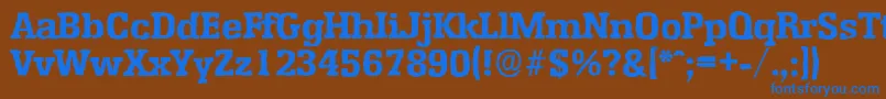 フォントEnschedeantiqueXboldRegular – 茶色の背景に青い文字