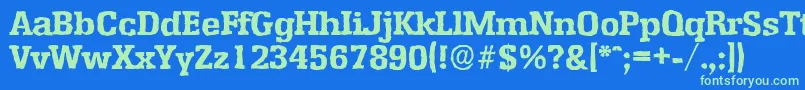 EnschedeantiqueXboldRegular Font – Green Fonts on Blue Background