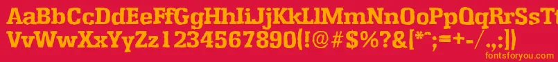 フォントEnschedeantiqueXboldRegular – 赤い背景にオレンジの文字