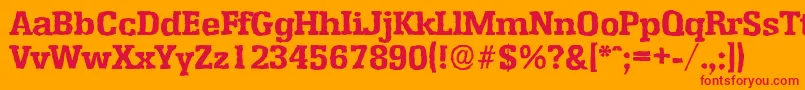 フォントEnschedeantiqueXboldRegular – オレンジの背景に赤い文字