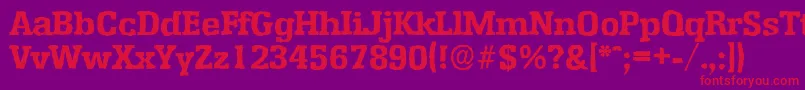 EnschedeantiqueXboldRegular Font – Red Fonts on Purple Background