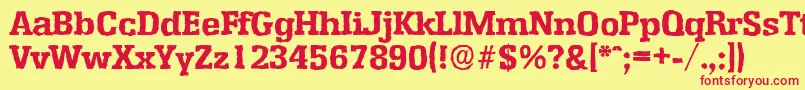 EnschedeantiqueXboldRegular Font – Red Fonts on Yellow Background