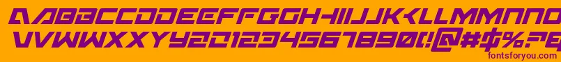Wildcard31condital Font – Purple Fonts on Orange Background
