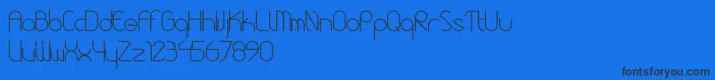 RoundyFontV1 Font – Black Fonts on Blue Background