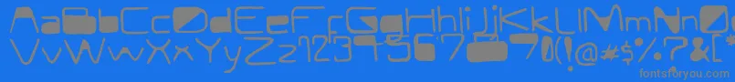 フォントModernCurve – 青い背景に灰色の文字