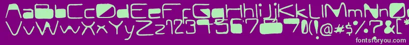 ModernCurve-Schriftart – Grüne Schriften auf violettem Hintergrund