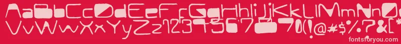 ModernCurve-Schriftart – Rosa Schriften auf rotem Hintergrund