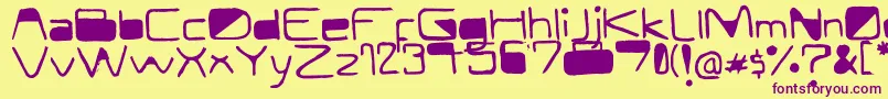 ModernCurve Font – Purple Fonts on Yellow Background
