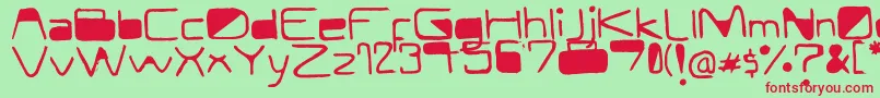 ModernCurve-fontti – punaiset fontit vihreällä taustalla