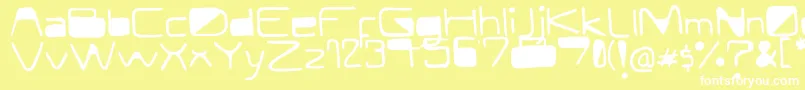 ModernCurve-Schriftart – Weiße Schriften auf gelbem Hintergrund