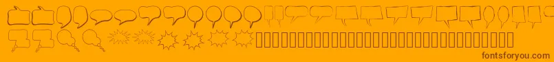 Police AlinSpeechBubbles – polices brunes sur fond orange