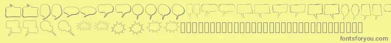 Fonte AlinSpeechBubbles – fontes cinzas em um fundo amarelo