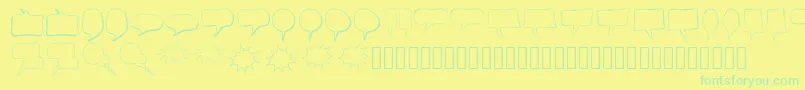 フォントAlinSpeechBubbles – 黄色い背景に緑の文字