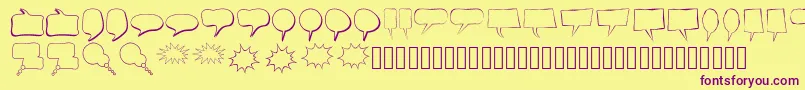 AlinSpeechBubbles Font – Purple Fonts on Yellow Background