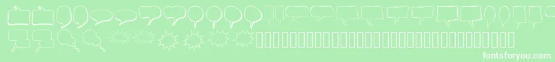 AlinSpeechBubbles Font – White Fonts on Green Background
