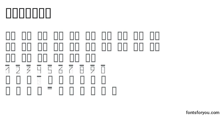 Шрифт Zipcode – алфавит, цифры, специальные символы