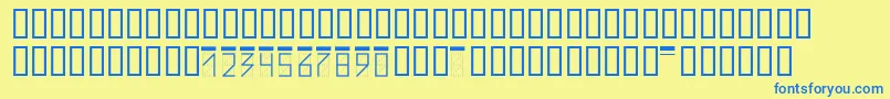 Zipcode-Schriftart – Blaue Schriften auf gelbem Hintergrund