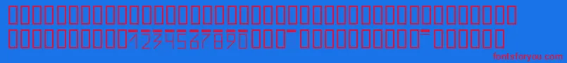 Czcionka Zipcode – czerwone czcionki na niebieskim tle