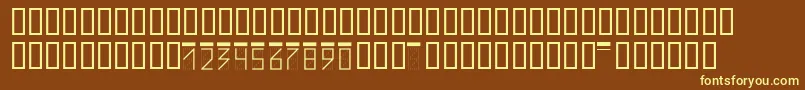 フォントZipcode – 黄色のフォント、茶色の背景