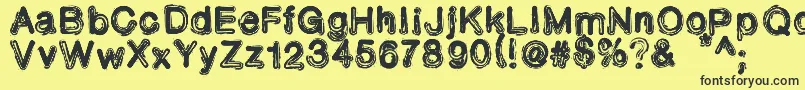 TonerIncident Font – Black Fonts on Yellow Background