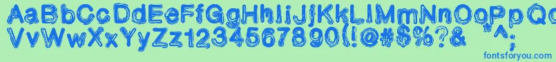 TonerIncident Font – Blue Fonts on Green Background