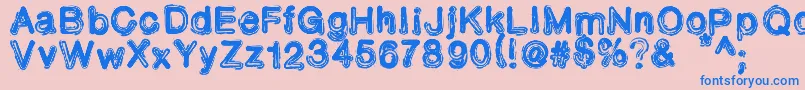 TonerIncident Font – Blue Fonts on Pink Background