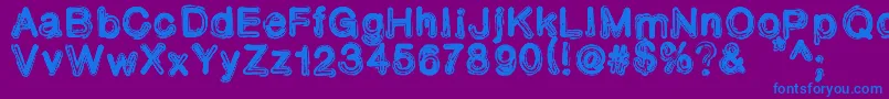 TonerIncident Font – Blue Fonts on Purple Background