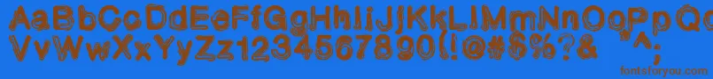 TonerIncident Font – Brown Fonts on Blue Background