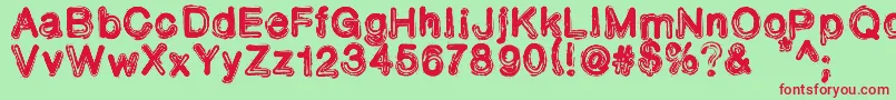 TonerIncident Font – Red Fonts on Green Background