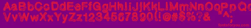 TonerIncident Font – Red Fonts on Purple Background