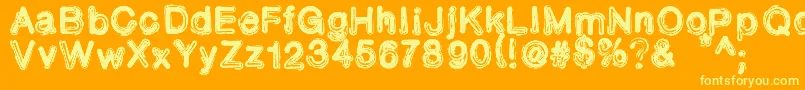 TonerIncident Font – Yellow Fonts on Orange Background
