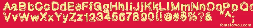 TonerIncident Font – Yellow Fonts on Red Background