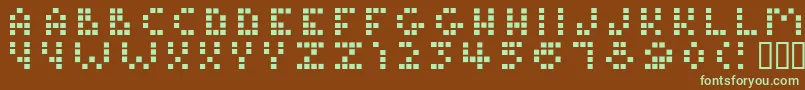 Шрифт TamagotchiNormal – зелёные шрифты на коричневом фоне