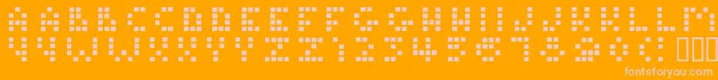 Lisätietoja TamagotchiNormal-fontista TamagotchiNormal-fontti – vaaleanpunaiset fontit oranssilla taustalla