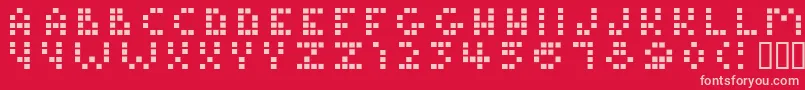 TamagotchiNormal Font – Pink Fonts on Red Background