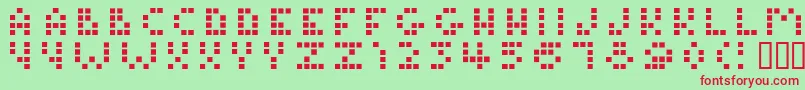 TamagotchiNormal Font – Red Fonts on Green Background