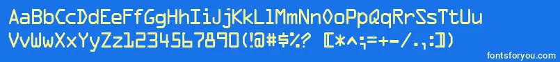 フォントStalker1 – 黄色の文字、青い背景