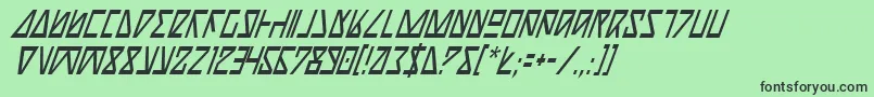 フォントNickci – 緑の背景に黒い文字