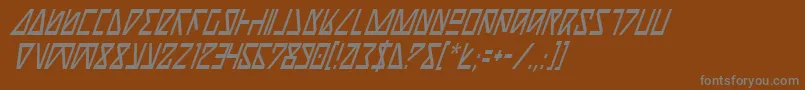 フォントNickci – 茶色の背景に灰色の文字